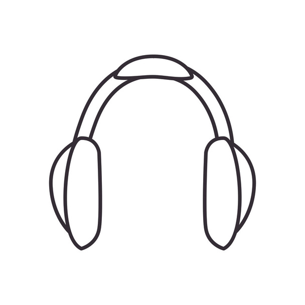 Ψηφιακός σχεδιασμός διανυσματικών εικονιδίων γραμμών ακουστικών - Διάνυσμα, εικόνα