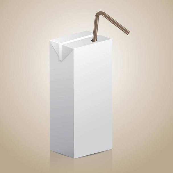 blank paper package mockup on white background. vector illustration - Vector, imagen
