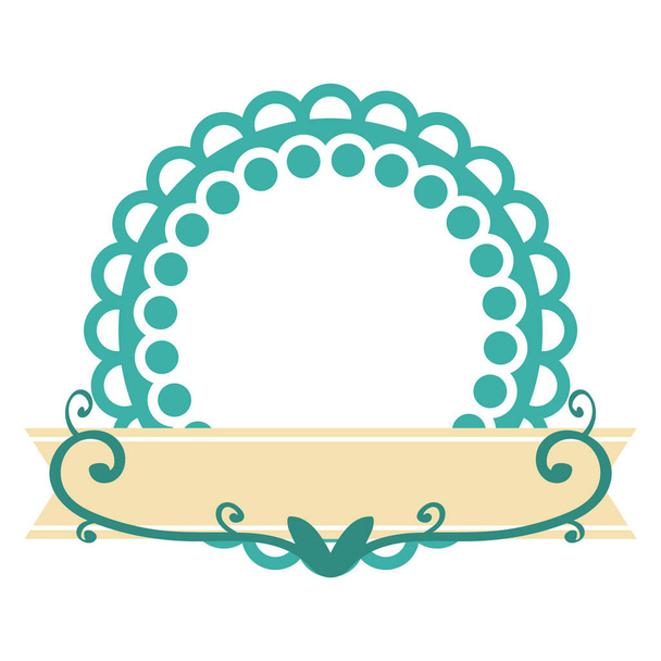 decorative frame with wreath and crown - Vector, afbeelding