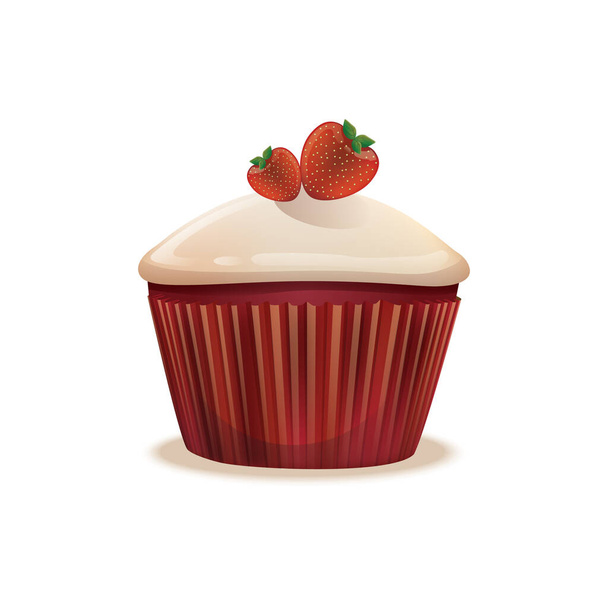 Cupcake, colorful vector illustration  - Vettoriali, immagini