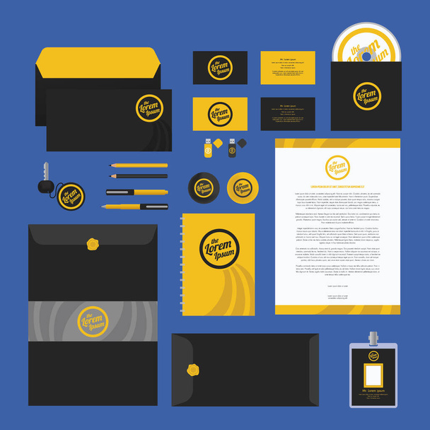 corporate identity template with business cards. vector illustration - Vektor, obrázek