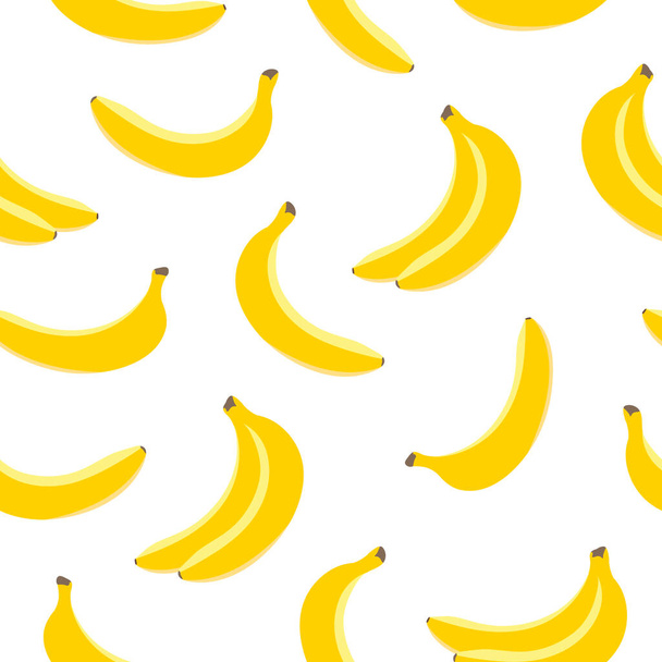Patrón de plátano sobre fondo blanco. Ideal para papel pintado, fondo web, papel de envolver, tela, embalaje, tarjetas de felicitación, invitaciones y más
. - Vector, imagen