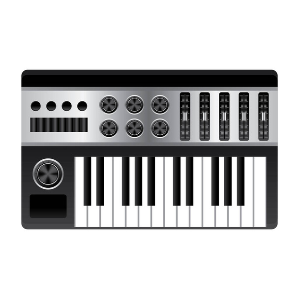 Vector illustration of a black synth keyboard - ベクター画像