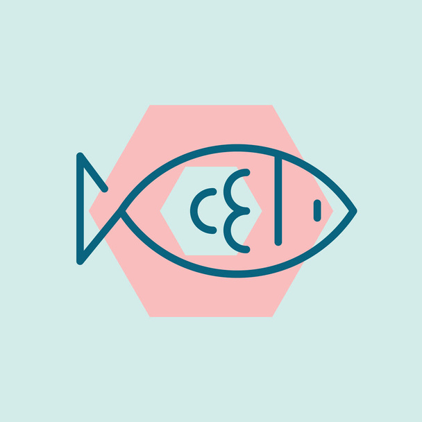 Fish stylized vector illustration - Vetor, Imagem