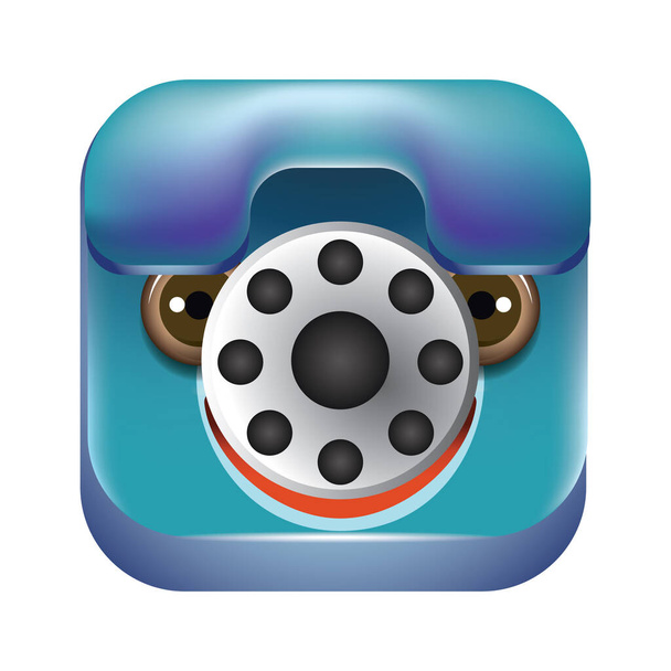 Telephone face  flat icon, vector illustration - Vektor, obrázek