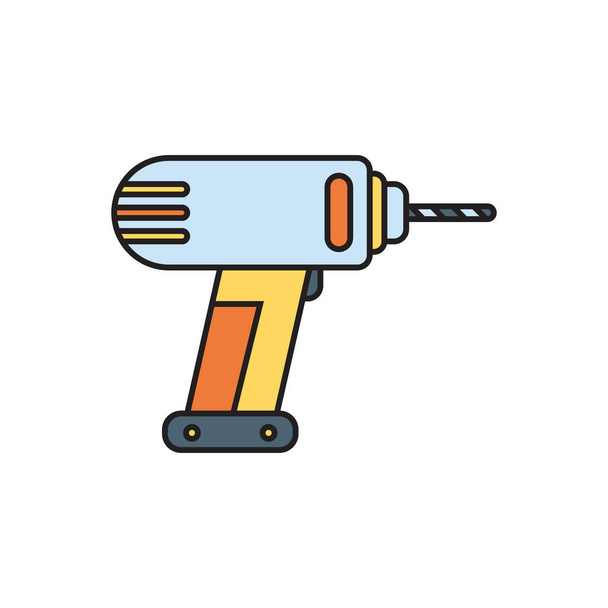 Power drill stylized vector illustration - Vector, Imagen