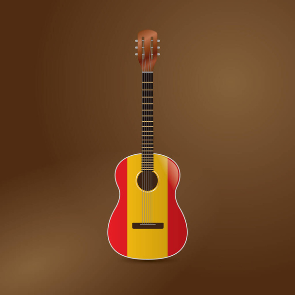 guitar icon on the yellow background - Vektor, Bild
