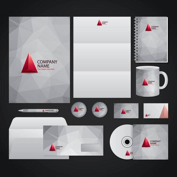corporate identity template. stationery design. vector illustration - Vetor, Imagem