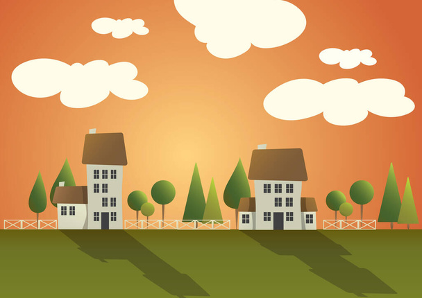 housing residential, stylized vector illustration - Wektor, obraz