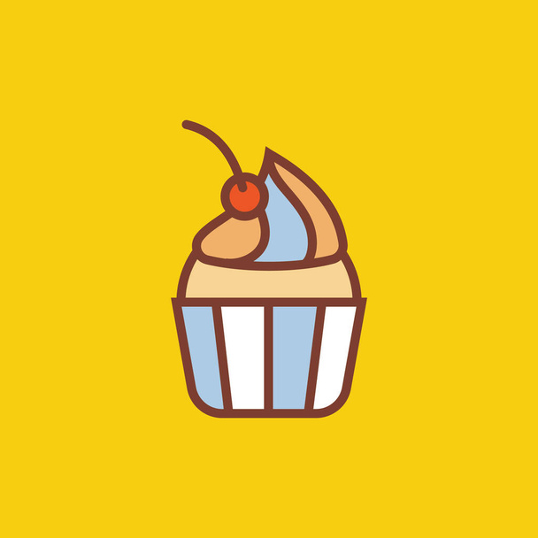 cupcake icon vector illustration - Vector, Image