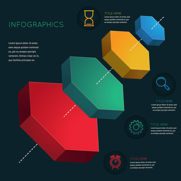 vector illustration of abstract hexagon infographic - Vettoriali, immagini