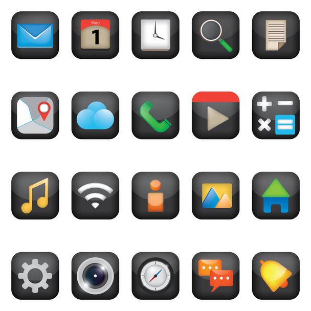 set of vector icons for web and mobile - Vektor, Bild