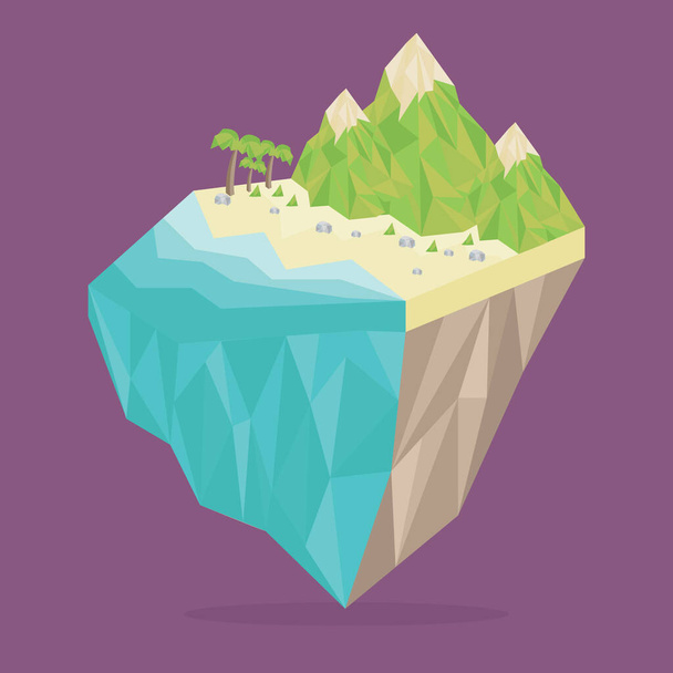 Landscape of an island stylized vector illustration - Vector, afbeelding