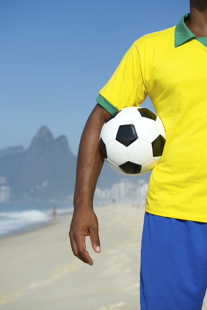 Brazilian Soccer Player Holding Football Rio - Fotó, kép