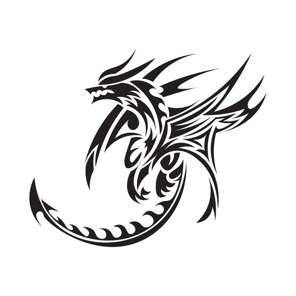 Dragon tattoo flat icon, vector illustration - Vektor, obrázek