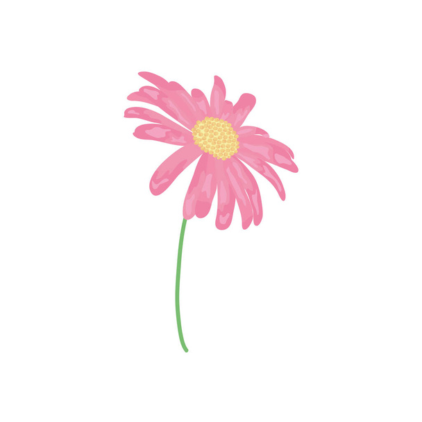 розовый цветок значок, подробный стиль
 - Вектор,изображение