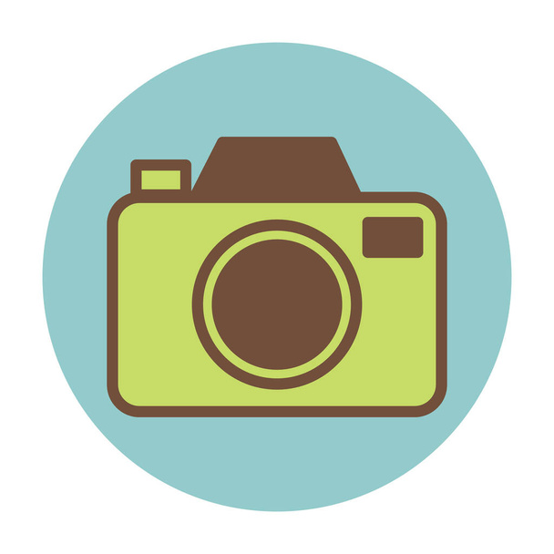 Camera flat icon, vector illustration - Vetor, Imagem