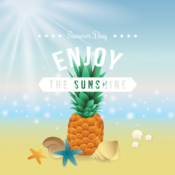 summer tropical concept with icon design, vector illustration 10 eps graphic - Vetor, Imagem