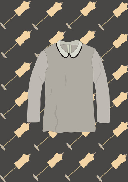 Long sleeves blouse, stylized vector illustration - Vector, Image