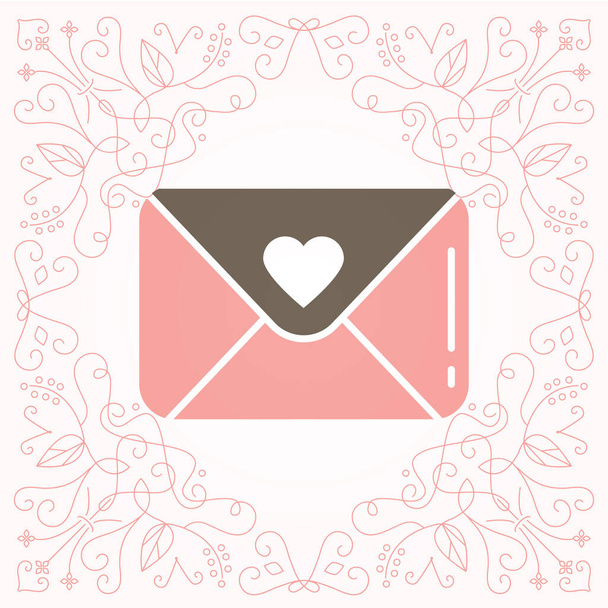 Valentine greeting card template, colorful vector illustration - ベクター画像
