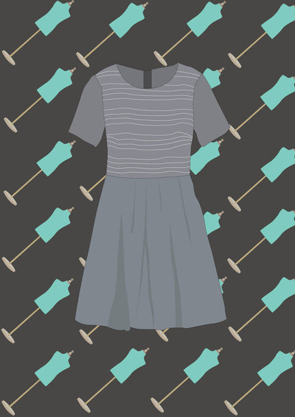 Dress, stylized vector illustration - Wektor, obraz