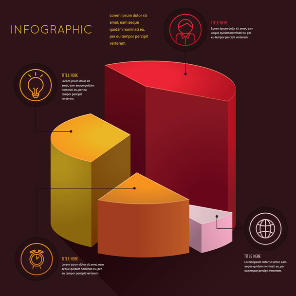 infographic design template with icons vector illustration - Vector, afbeelding