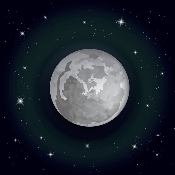 Moon and stars stylized vector illustration - Vetor, Imagem