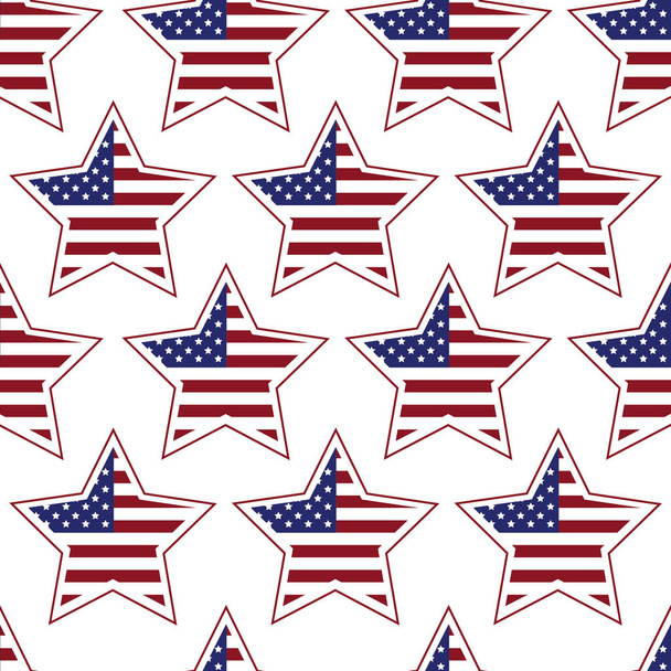 アメリカ国旗とのシームレスなパターン。ベクターイラスト - ベクター画像