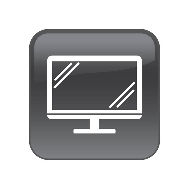 monitor flat icon, vector illustration - ベクター画像