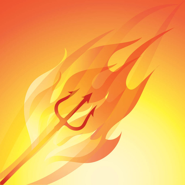 pitchfork on fire flat icon, vector illustration - Vektor, kép