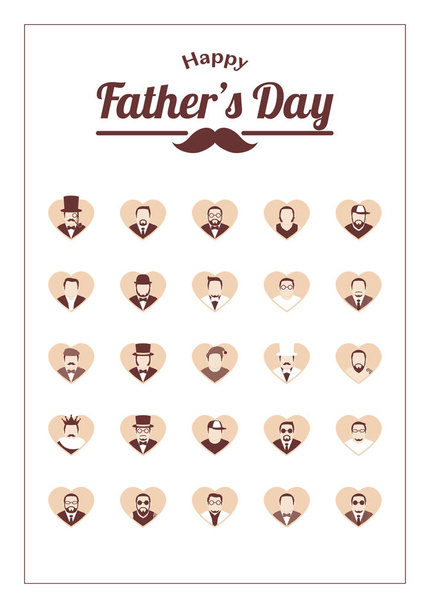 Set of Father's Day icons stylized vector illustration - Vektori, kuva