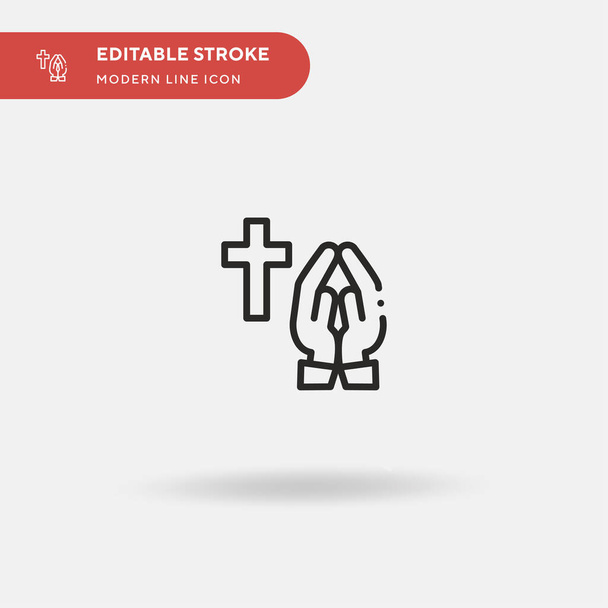 Praying Simple vector icon. Illustration symbol design template for web mobile UI element. Perfect color modern pictogram on editable stroke. Praying icons for your business project - Vector, Image