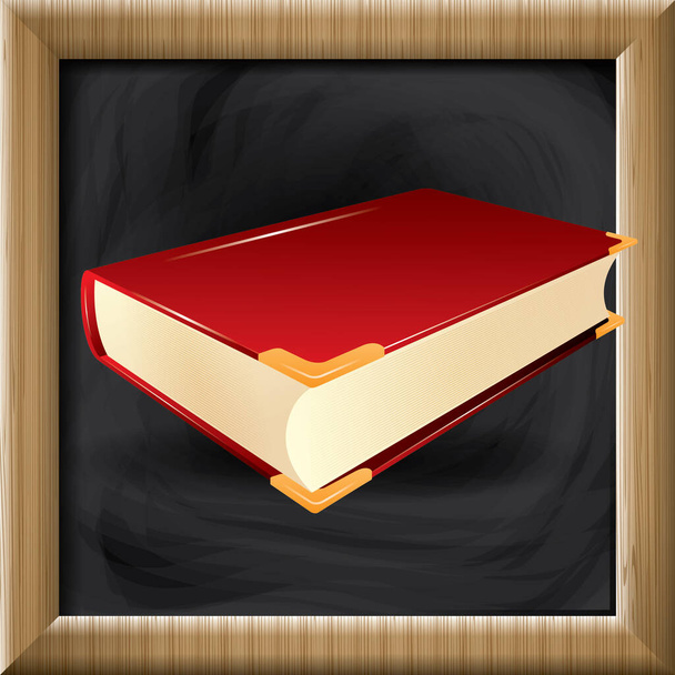 vector illustration of books on a wooden background - Διάνυσμα, εικόνα
