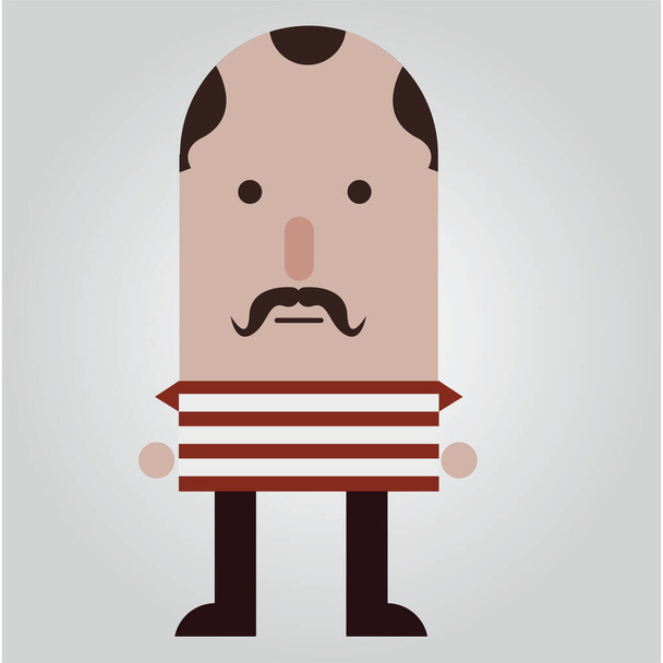 Man with mustache flat icon, vector illustration - Vector, afbeelding