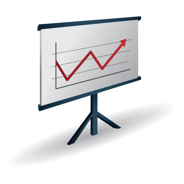 Statistical graph presentation  flat icon, vector illustration - ベクター画像
