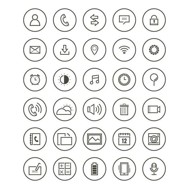 vector illustration of seo modern web icons - Vector, Image