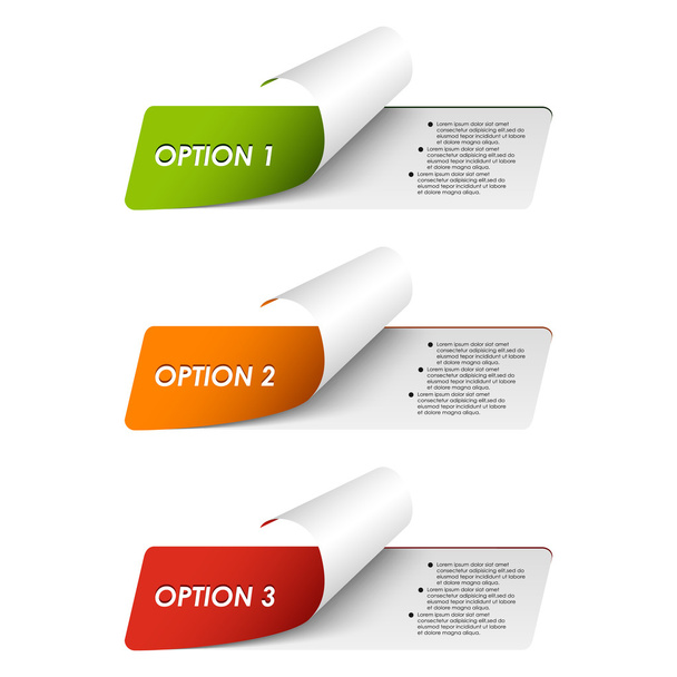 Set of colorful sample options stickers - Vector, Image