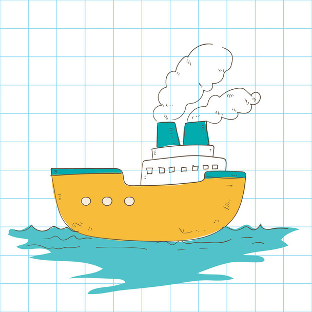 Cruise ship flat icon, vector illustration - Вектор,изображение