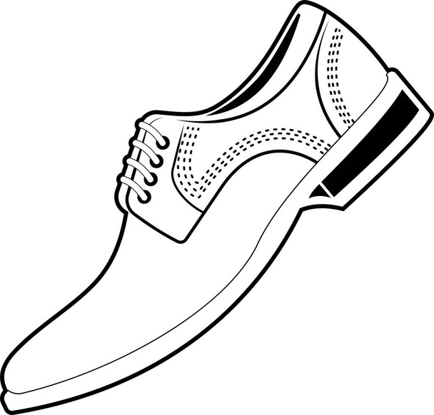 Der klassische Lederschuh für Männer. Schuhe Logo. Transparenter Hintergrund. Vektorillustration. - Vektor, Bild