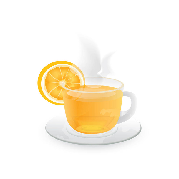 lemon tea flat icon, vector illustration - Wektor, obraz