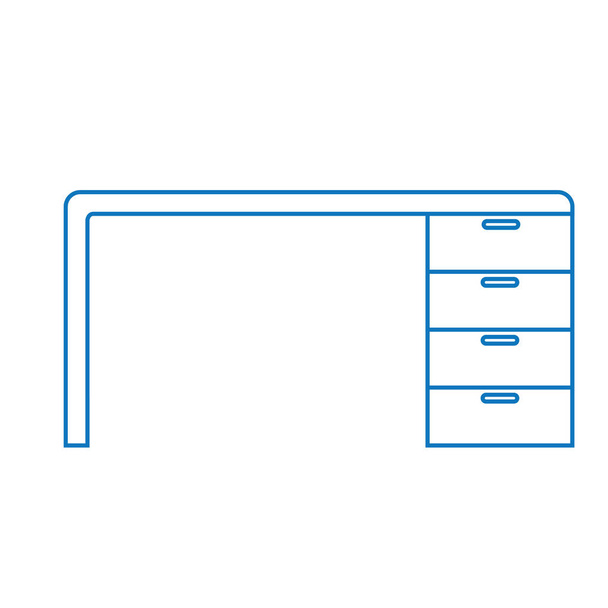 office table flat icon, vector illustration - Vecteur, image