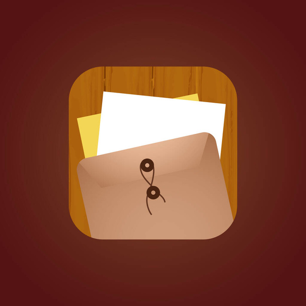 Vector image of envelope with documents and papers - Вектор,изображение