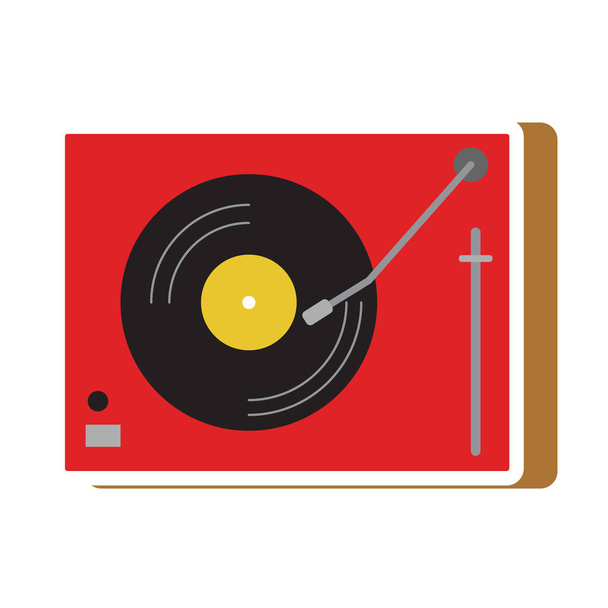 DJ toca-discos ícone plano, ilustração vetorial
 - Vetor, Imagem