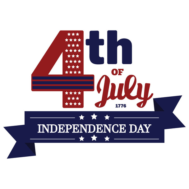 vector illustration of 4th of july independence day. - Vector, afbeelding