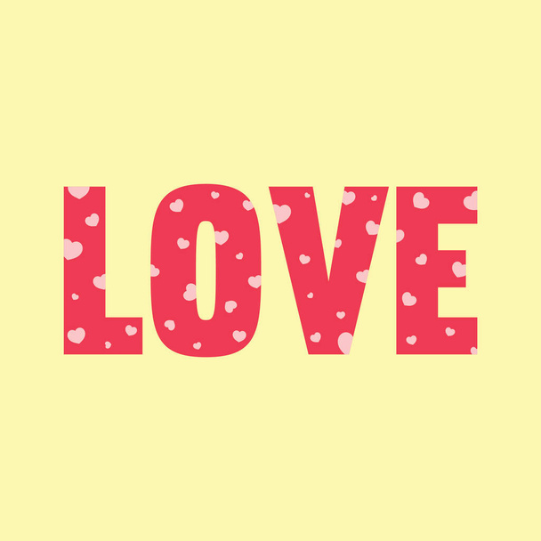 love text on a pink background - Vector, imagen
