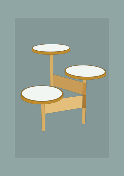 modern side table, stylized vector illustration - ベクター画像