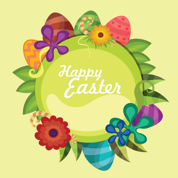 happy easter card, stylized vector illustration - Vector, afbeelding
