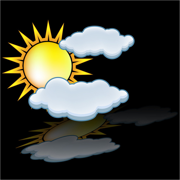 Sun cloud icon vector - Vettoriali, immagini