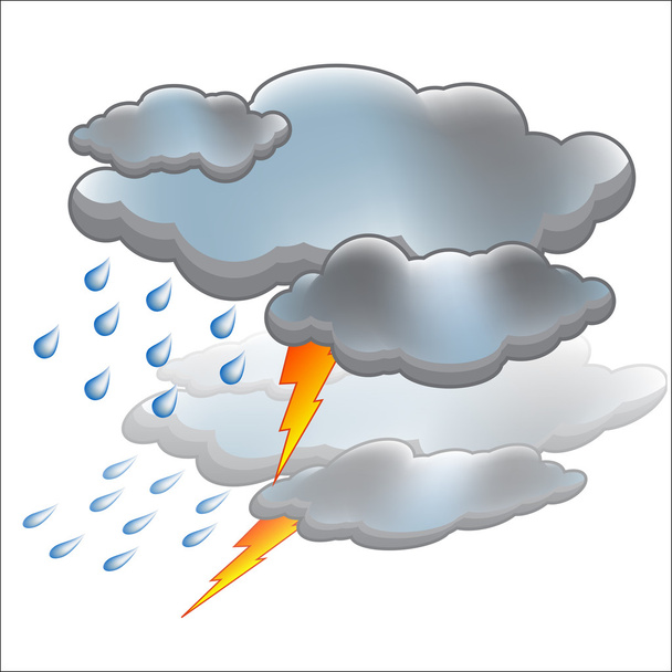 Sun rain cloud icon vector - Vettoriali, immagini