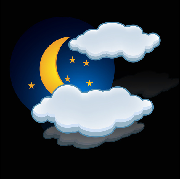 Moon rain cloud icon vector - Vektor, obrázek